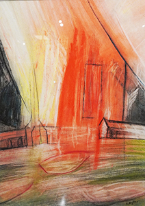 Image of Ray Heffner's charcoal and pastel artwork, Points of Departure.